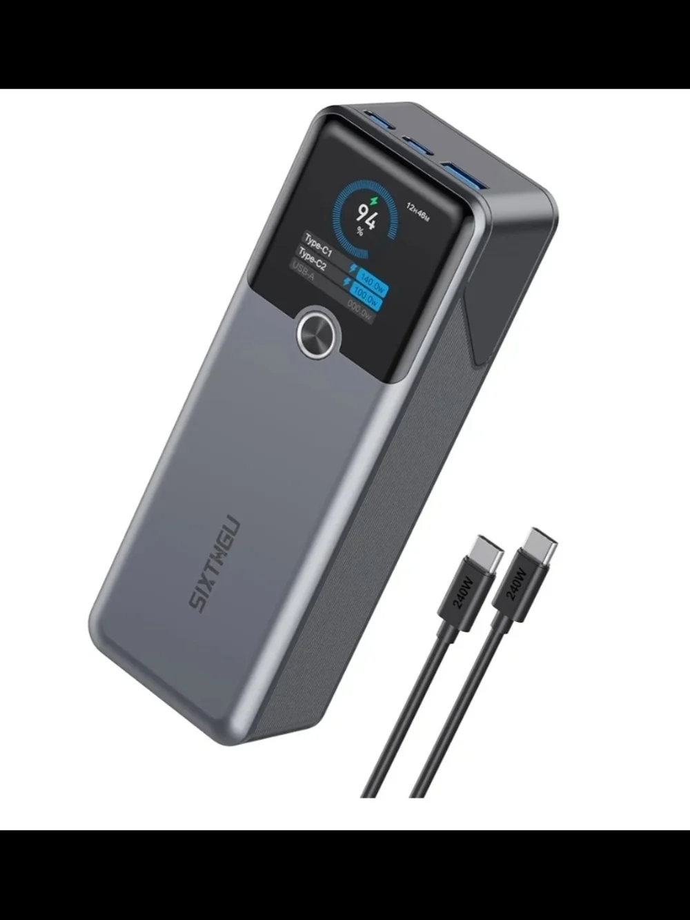 Laptop Power Bank 20000mAh 3-Port USB-C Portable Charger Fast Charging